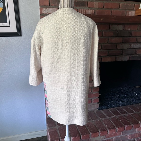 Anthropologie Vilagallo Embroidered Jacket in Ivory Sz 8 - Picture 6 of 9